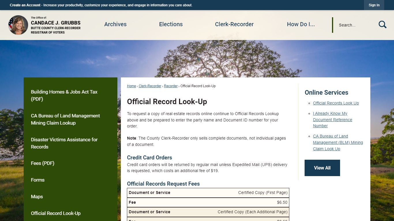 Official Record Look-Up | Butte County Clerk Recorder, CA