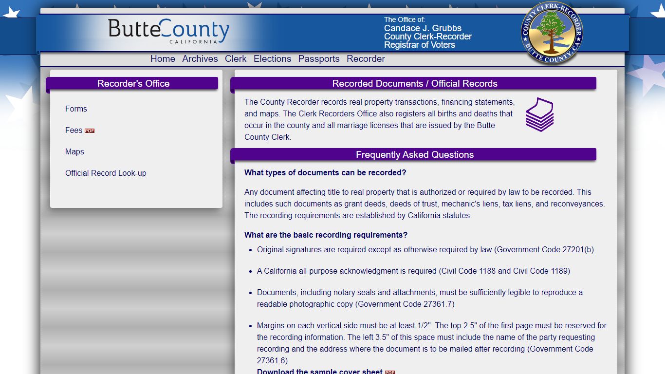Recorded Documents/Official Records - Butte County Recorder's Office